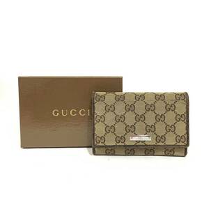 GUCCI グッチ 二つ折り財布 GGキャンバス 真贋済み【O114-5】