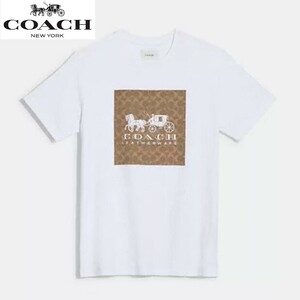 ◆2024夏おすすめ！！◆新品/正規品◆【COACH★CG773-S】コーチ 百貨店商品♪ シグネチャーホースアンドキャリッジ半袖Tシャツ 即決☆