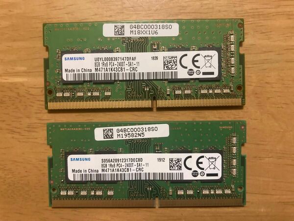 SAMSUNG 8GB×2枚 計16GB DDR4 2400 PC4-2400T M471A1K43CB1-CRC