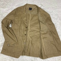 希少XLサイズ カルバン クライン Calvin Klein テーラードジャケット ベージュ コットン100% 2WAYブルゾン LL 2L デニム 上着 メンズ 綿_画像1