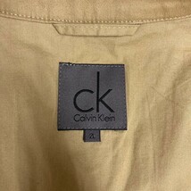 希少XLサイズ カルバン クライン Calvin Klein テーラードジャケット ベージュ コットン100% 2WAYブルゾン LL 2L デニム 上着 メンズ 綿_画像5