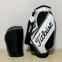 タイトリスト Titleist キャディバッグ 9型 シンプルアスリートCB791 ホワイト/ブラック 格安スタート！！_画像1