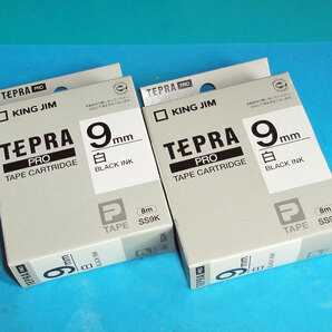 送料無料　TEPRA PR　テープ　2本　SS9K 9mm/白ベース：黒文字　純正品　　送料0円