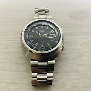 稼働品！ SEIKO／セイコー 5126-6010 SEIKO5 SPORTS 自動巻き デイデイト メンズ 黒文字盤  腕時計の画像7