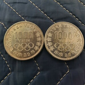 東京オリンピック 千円銀貨 記念硬貨 東京オリンピック記念 東京五輪 6枚セット 保管品の画像2