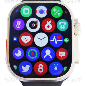 送料無料 Apple Watch 代替品 2.19インチ 大画面 S9 Ultra スマートウォッチ ブラック 音楽 健康 通話 多機能 スポーツ 血中酸素 防水 血圧の画像3
