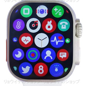 送料無料 Apple Watch 代替品 2.19インチ 大画面 S9 Ultra スマートウォッチ ホワイト 通話 音楽 健康 多機能 スポーツ 防水 血中酸素 血圧の画像2