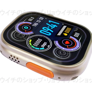 送料無料 Apple Watch 代替品 2.19インチ 大画面 S9 Ultra スマートウォッチ ブラック 音楽 健康 通話 多機能 スポーツ 血中酸素 防水 血圧の画像7