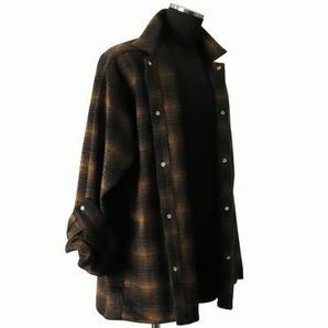 A.F ARTEFACT SNAPPED OVER CHECK SHIRT/OMBRE FLANNEL (BLACK x ORANGE)定価34100円 エーエフアーティファクト N/07 Rick Owens JULIUSの画像7