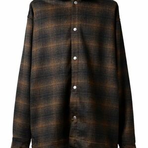 A.F ARTEFACT SNAPPED OVER CHECK SHIRT/OMBRE FLANNEL (BLACK x ORANGE)定価34100円 エーエフアーティファクト N/07 Rick Owens JULIUSの画像1