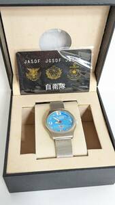 [H2653] JASDF self .. wristwatch blue Impulse aviation self ..1954 immovable storage goods unused 
