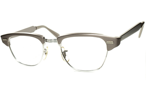 UNISEX 絶妙ピンク系トーン1960s USA製 デッドストック US OPTICAL CLASSIC ブロータイプ GRAYISH PINK size44/20 ビンテージ 眼鏡 a6161 