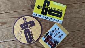 映画◆THE CHECKERS チェッカーズ「GO」 1987 CONCERT TOUR 使用済チケット半券と記念ステッカーとコースター