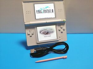 動作良好 ニンテンドーDSLite クリスタルホワイト 本体 + USB充電ケーブル + ファイナルファンタジーⅢ