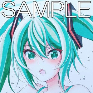 同人手描きイラスト 初音ミク A4 セパレートユニフォームの画像4