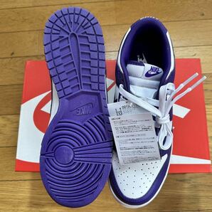 送料無料 未使用 ナイキ ダンク ロー チャンピオンシップ コート パープル 27cm NIKE Dank Low Retro Champion Ship Court Purple US9 白紫の画像9