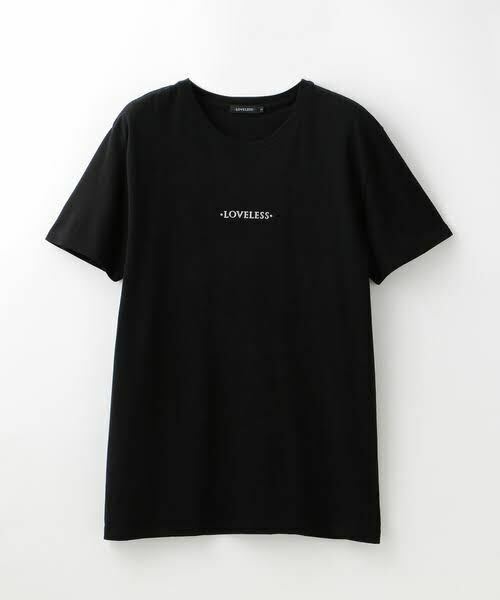 LOVELESS◆ポリクレスト ロゴ クルーネックT 半袖 ブラック ラブレス 半袖Tシャツ カットソー 黒 S 男女兼用 レディース ジュニア 美品