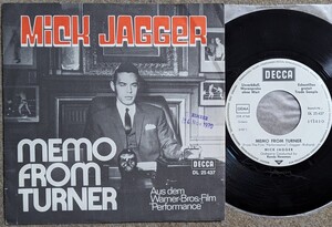 Mick Jagger-Memo From Turner★独Orig.デモ白ラベ美盤7"/The Rolling Stones