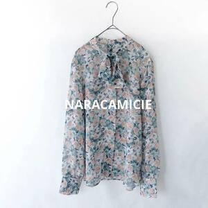 美品　ナラカミーチェ　NARACAMICIE シフォンブラウス M