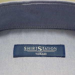 送料185円【新品】SHIRT STATION(山喜) BBワイシャツ  オックスフォード/綿100％/イージーケア M(39-82) サックス無地002/UND109(6A455の画像3