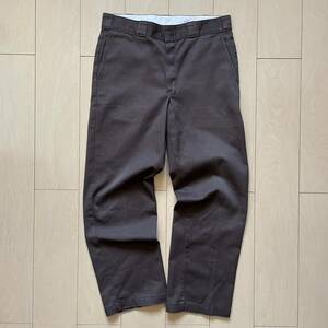 90s Dickies ディッキーズ ワークパンツ 874 ヴィンテージ ビンテージ ブラウン 茶 シールタグ プリントタグ 古着