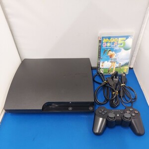 ★動作確認済★SONY ソニー★PlayStation3/プレイステーション3/PS3★CECH‐3000B★コントローラー/ケーブル/ソフト みんなのGOLF5★