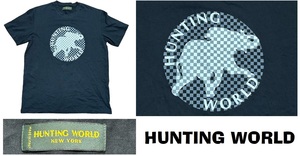 新品同然イタリア製ハンティングワールドHUNTING WORLDビッグ・プリント半袖Tシャツ48