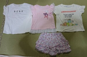 女の子 120サイズ 半袖Tシャツ スカート ズボン ワンピース 9点セット すみっコぐらし 送料無料