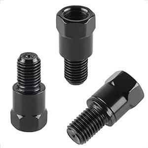 Evermotor 10mm バイク ミラー 変換アダプター 正ネジ*2 逆ネジ*1 アダプター （3個）ブラッ