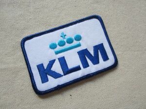 KLM オランダ航空 ロゴ 飛行機 空港 企業 ワッペン/ パッチ 刺繍 アップリケ ジャケット USA カスタム 古着 旅行 空 エアライン Z01
