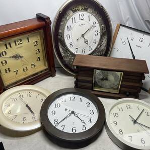 【0405-15】 【1円〜】時計7個まとめ CITIZEN quartz CASIO 置き時計 かけ時計 smallworld 中古品 現状品の画像1