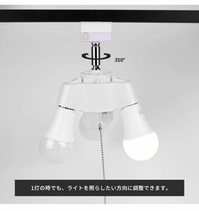 3灯用ペンダントソケット E26 引掛けシーリング用 超長い65cmチェーン ソケット 天井直付 【E26 LED 昼白色*3+E12 LED 電球色*1】/920