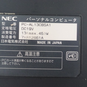 NEC パーソナルコンピュータ Windows95 Aile NX ノートPC PC-AL13CBSA1 ジャンクの画像5