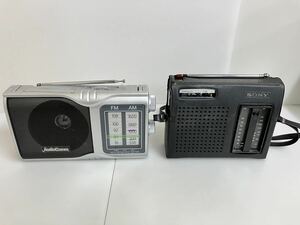 （MM-3） ポータブルラジオ AM/FM ラジオ　SONY含む 昭和レトロ当時物　2点まとめ パーツ取り