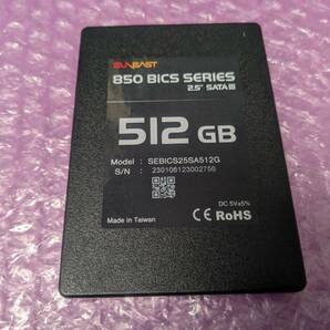 健康状態 正常確認 SSD SUNEAST SEBICS25SA512G 512GB SATA 使用時間短めの画像1