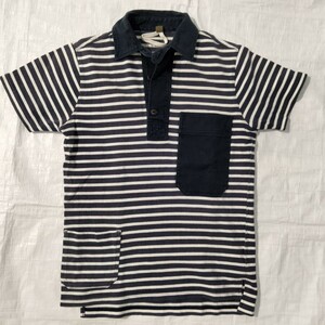 nai gel ke-bonNigel Cabourn marine Polo MARINE POLO short sleeves border pocket attaching polo-shirt 44nai gel ke-bon Polo 