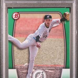 2023 BOWMAN NPB 92 ROKI SASAKI GREEN 佐々木朗希 (11/99) PSA10の画像1