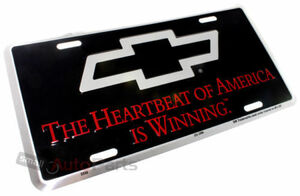 CHEVY CHEVROLET THE HEARTBEAT OF AMERICA PLATE ALUMINUM STAMPED EMBOSSED シボレー プレート メタル ナンバープレート