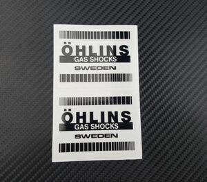 Ohlins オーリンズ ステッカー シール デカール ブラック＆クリア 2枚セット