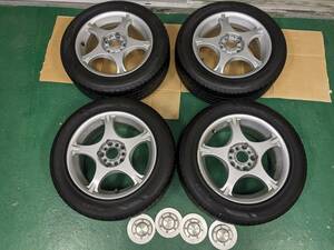 16インチ7JJ＋48　215/55R16　PCD114.3　PCD100　ブリヂストンプレイズ　4本セット　札幌引き取り　BS　215　55　