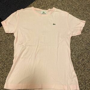 レディース　ラコステ　半袖Tシャツ　薄ピンク