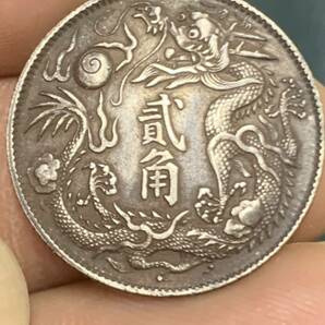 中国 古銭 銀貨 大清銀幣 宣統三年 貳角銀幣 毎五枚當一圓 古銭銀貨の画像4