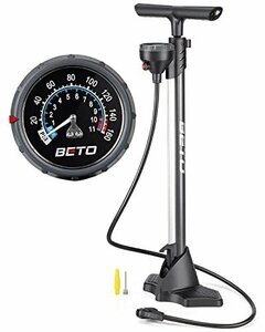 送料無料！ 仏式／英式 空気入れ 自転車用 米式 BETO 大型ゲージ付き 160ｐｓｉ／11ｂａｒ