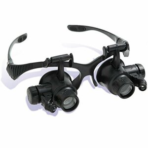  popular commodity! glasses type magnifier [10 times &15 times &20 times &25 times ]4 kind lens | hands free |LED light 2.| head band attaching < long time period 