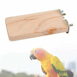 【お買い得品】 インコ チンチラ 長方形 木製 ハムスター ペット用品 足場 小動物 スタンド ステージ ナチュラル 噛むおもち