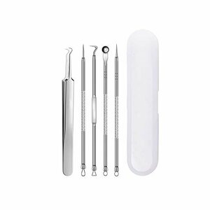  popular commodity! angle plug mobile . convenience tweezers 5 pcs set ( silver ) beauty beautiful . tool storage case attaching wool hole care tweezers stainless steel material 