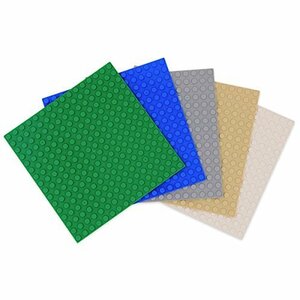 [ recommendation ] beige green plate light gray Classic 16×16pochi base board blue block 5 pieces set .