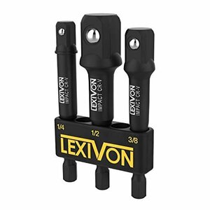 【おすすめ】 LEXIVON 3－ピース 3／8インチ | ソケットアダプターセット 1／4インチ ホルダー付き 延長ビット イ