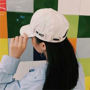 キャップ 深めUV 韓国 ロゴ帽子 男女兼用 ブラック ベージュの画像5