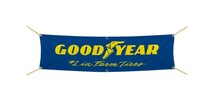 グッドイヤー GOODYEAR 旗 壁の装飾 汚れ隠し のれん 垂れ幕 タペストリー 6箇所止め輪 旗バナー ガレージ フラッグ 45cm × 180cm_画像1